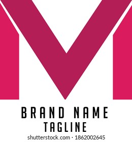 MV initials logo, name initials logo, company initials logo, person initials logo