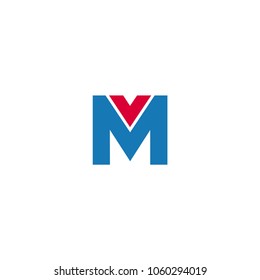 mv letter brand logo vector