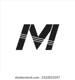 Conceito de logotipo de design de carta Mv com logotipo elegante e elegante