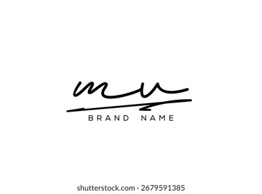 MV Brief elegante kursive Schönheit Handschrift Logo.