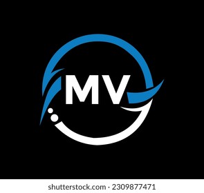 MV letter logo design with a circle shape. MV circle and cube shape logo design. MV monogram, business, real estate logo. MV Logo design with unique and simple design.