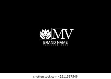 MV letter logo design on black background. MV creative initials letter logo concept. MV unique design.