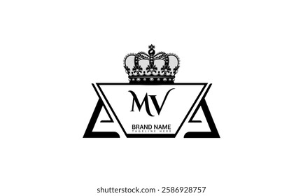 MV letter logo design on black background. MV creative initials letter logo concept. MV unique design