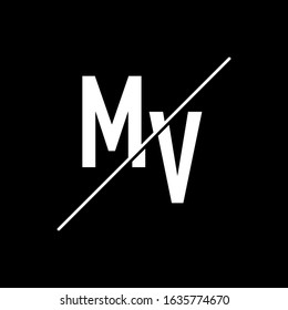 MV Letter Logo Design Template