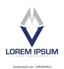 Diseño de logotipo de carta MV Diseño de logotipo único moderno y creativo