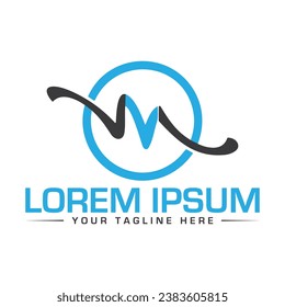 Modern und kreativ gestaltetes Logo für MV-Buchstaben