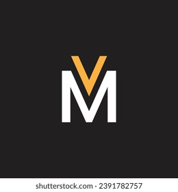 mv letter, monogram, logo vector, template, design, minimal, black white, color,