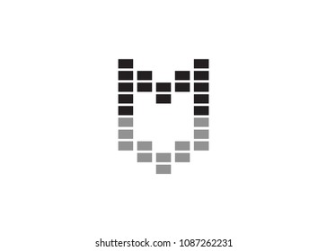 MV letter pixel logo