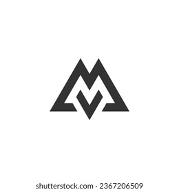 MV Logo Design Template Vector Graphic