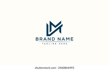 MV logo Design Template Vector Graphic Branding Element.