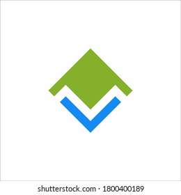 Signo vectorial de diseño de logotipo MV