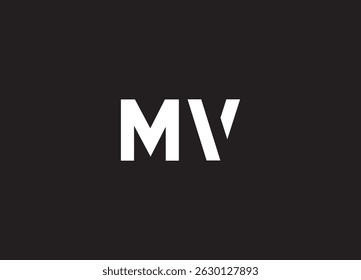 MV-Logo-Design und Monogramm-Logo
