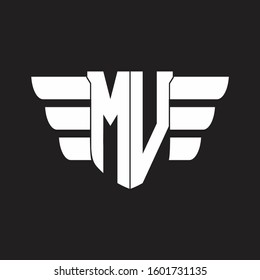 Mv Logo Monogram Emblem Wings Element Stock Vector (Royalty Free ...