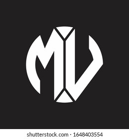 MV Logo monogram with piece circle ribbon style