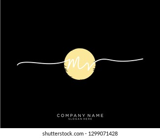 MV M V Initial handwriting logo template