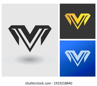 MV MM initial based Logo Design in Gradient Colors. Creative Modern luxury company logo. Vehicle brand with Letters Vector Icon Logo idea Illustration.