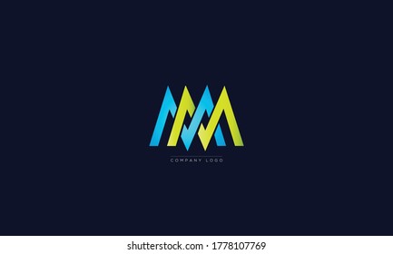 MV or MM letters Logo Alphabet  Design Vector Symbol