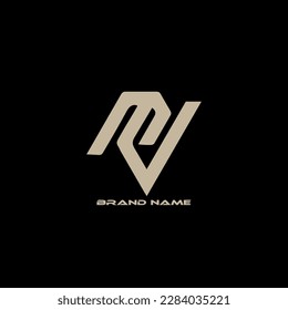 MV Monogram Logo Design Vector