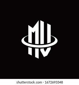 MV monogram logo in a hexagon style and surrounded by a ring