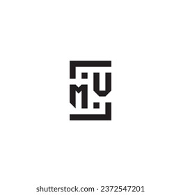 MV square concept retro logo in high quality professional design that will print well across any print media