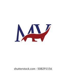 MV Swoosh Logo Vector
