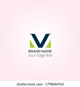 Diseño del logotipo vectorial MV, estilo del logotipo creativo M 