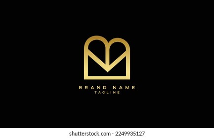 MV, VM, Abstract initial monogram letter alphabet logo design