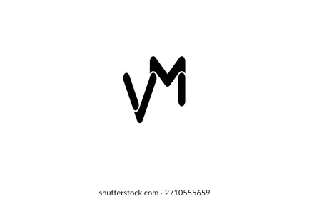 MV, VM ABSTRAKTER BUCHSTABE LOGO MONOGRAMM
