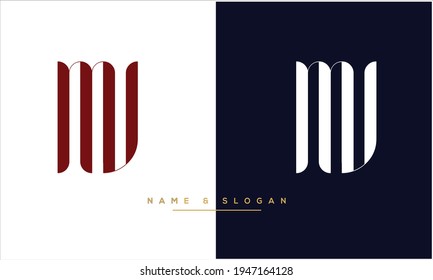 Monogramm für abstrakte MV-, VM-Logos