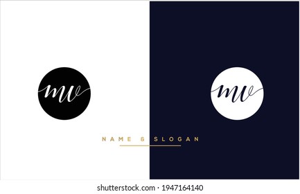 MV ,VM  Abstract Letters Logo Monogram