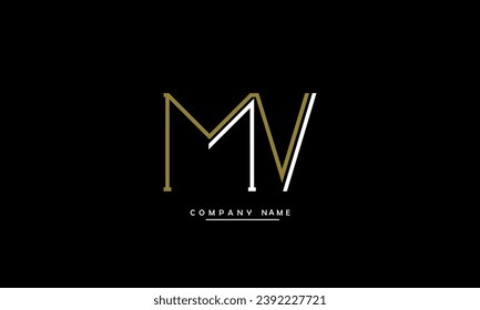 MV, VM Abstract Letters Logo Monogram