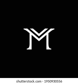 MV or VM abstract outstanding professional business awesome artistic branding company different colors illustration logo