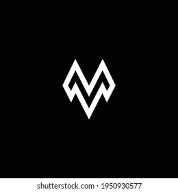 MV or VM abstract outstanding professional business awesome artistic branding company different colors illustration logo