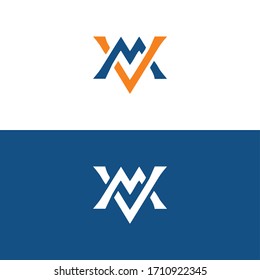 Mv Vm Initial Logo Design Vector Icon