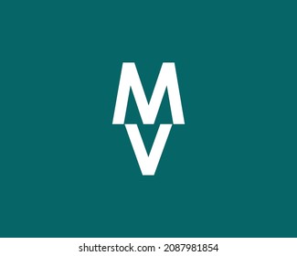 MV VM logo design vector template