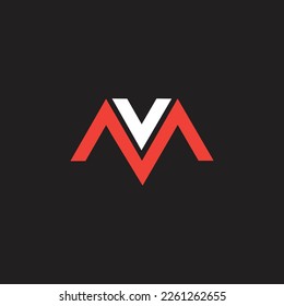 Mv or vm logo design vector templates in black background 