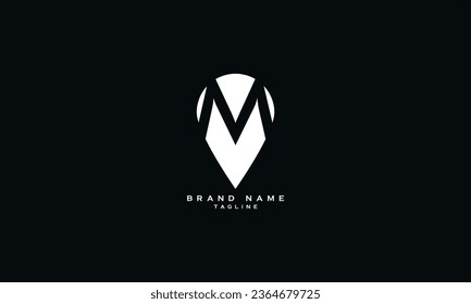 MV, VM, M, Abstract initial monogram letter alphabet logo design