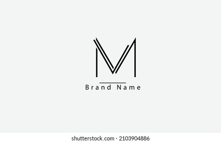 MV VM M V abstract vector logo monogram template