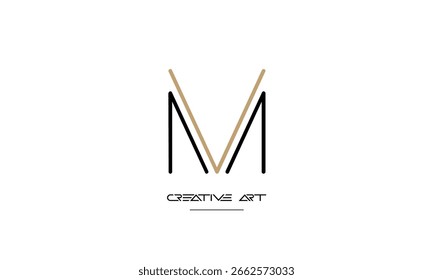 MV, VM, M, V abstract letters logo monogram