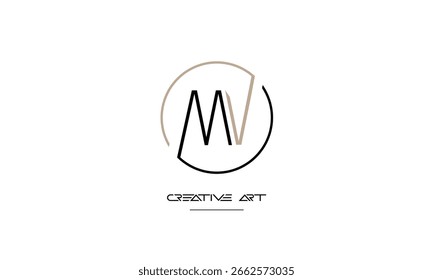 MV, VM, M, V abstrakte Buchstaben Logo-Monogramm