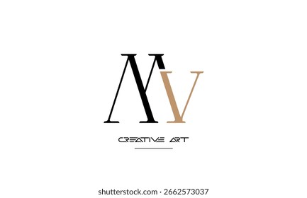 MV, VM, M, V letras abstractas logo monograma