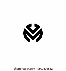 MV VM M V initial based icon logo