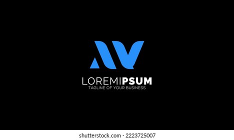 MV, VM, M, V Diseño de logotipo Cartas Resumen Vector monograma