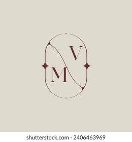 MV wedding classic in elegant monogram with high quality professional design that will print well