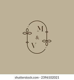 MV wedding initial logo in high quality professional design that will print well across any print media