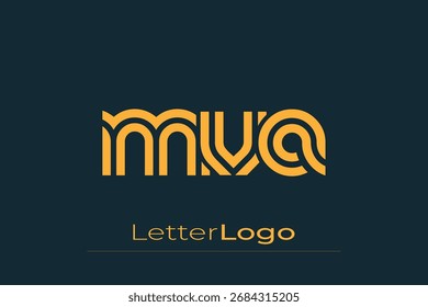 MVA Creative Diseño de Logo de Letra Moderna Única. Diseño elegante del logotipo del monograma con los Elementos decorativos y la tipografía