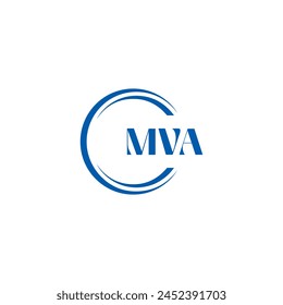 MVA logo. M V A design. White MVA letter. MVA, M V A letter logo design. Initial letter MVA linked circle uppercase monogram logo. M V A letter logo vector design. 