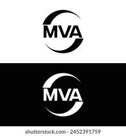 MVA logo. M V A design. White MVA letter. MVA, M V A letter logo design. Initial letter MVA linked circle uppercase monogram logo. M V A letter logo vector design. 