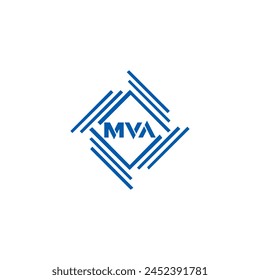 MVA logo. M V A design. White MVA letter. MVA, M V A letter logo design. Initial letter MVA linked circle uppercase monogram logo. M V A letter logo vector design. 