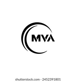 MVA logo. M V A design. White MVA letter. MVA, M V A letter logo design. Initial letter MVA linked circle uppercase monogram logo. M V A letter logo vector design. 